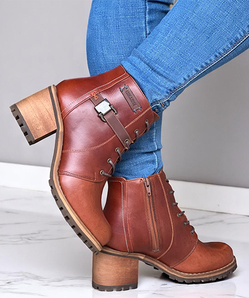 Botin Savana color coñac para mujer